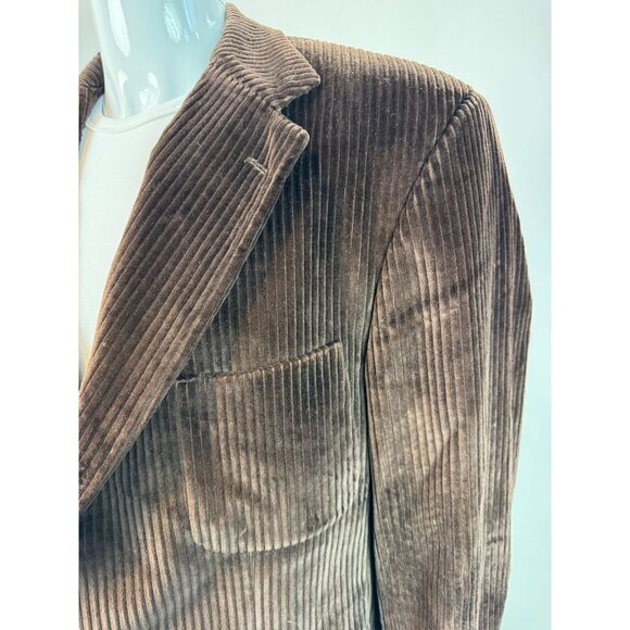 Neiman Marcus International Brown Corduroy Blazer Size 44 Regular Mens 100% Cott - Picture 2 of 16